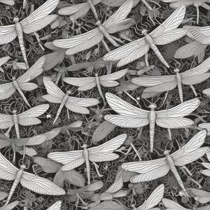 Gray Dragonfly Wall Print